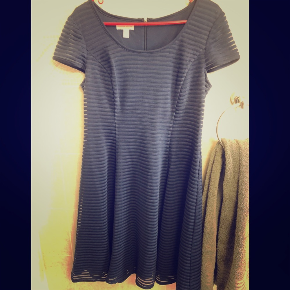 Dark blue fit and flare dress!